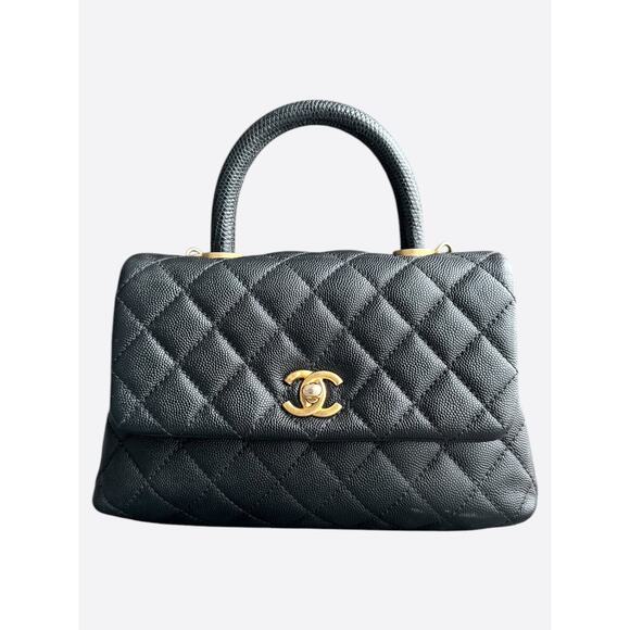 Chanel Black Caviar Quilted Small Top Handle Bag - Picture 1 of 8